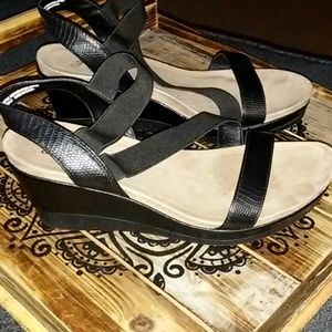 Black Strapy Wedge Sandal